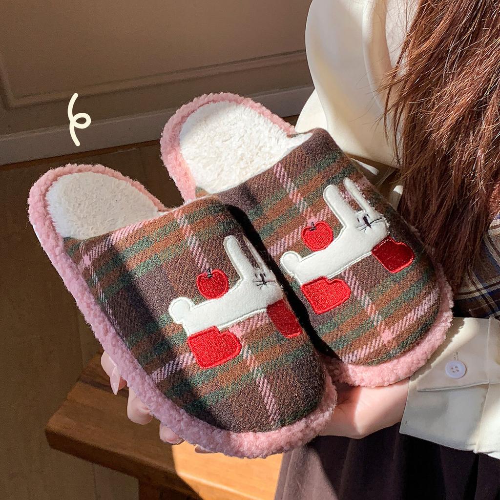 Non-slip and Antibacterial Cotton Slippers Autumn and Winter 2025 New Home Non-slip and Warm Couples Four-season Silent Slippers