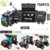 HUIQIBAO SWAT Police Station Truck Model Building Blocks City Machine Helicopter Car Figures Bricks Educational Toy For