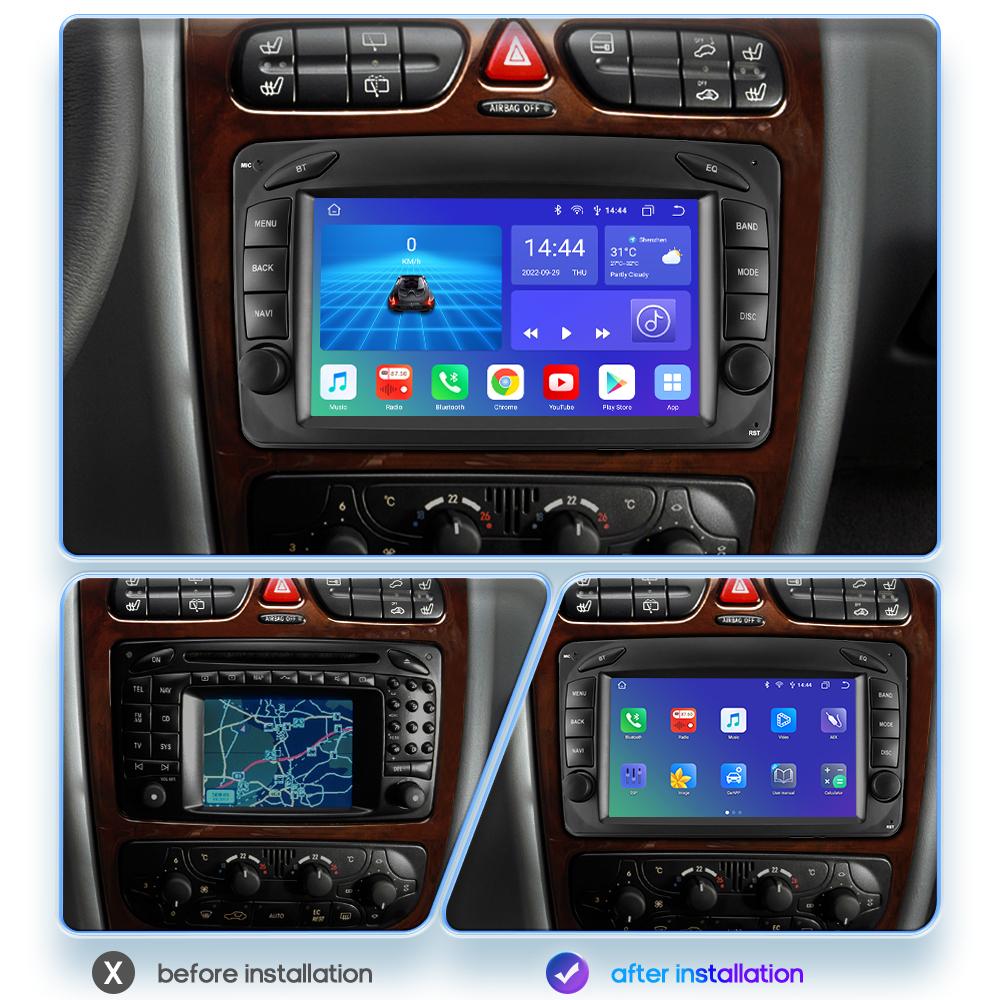 Hizpo 7" RDS Intelligent AI System Wireless CarPlay Android Auto Radio for Mercedes Benz CLK W209 W203 W463 W208 4G Car Multimedia GPS 2din Autoradio