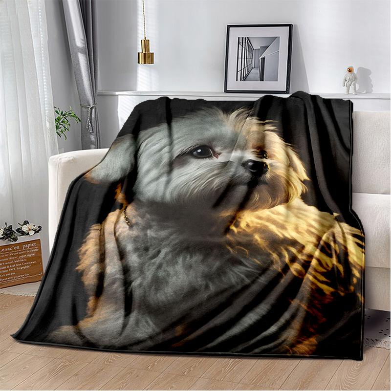 Одеяло с милой собакой, мультяшным хаски, самоее, чихуахуа, коки, померанским шпицем, мягкое одеяло для дома, спальни, чехол для дивана, детское одеяло