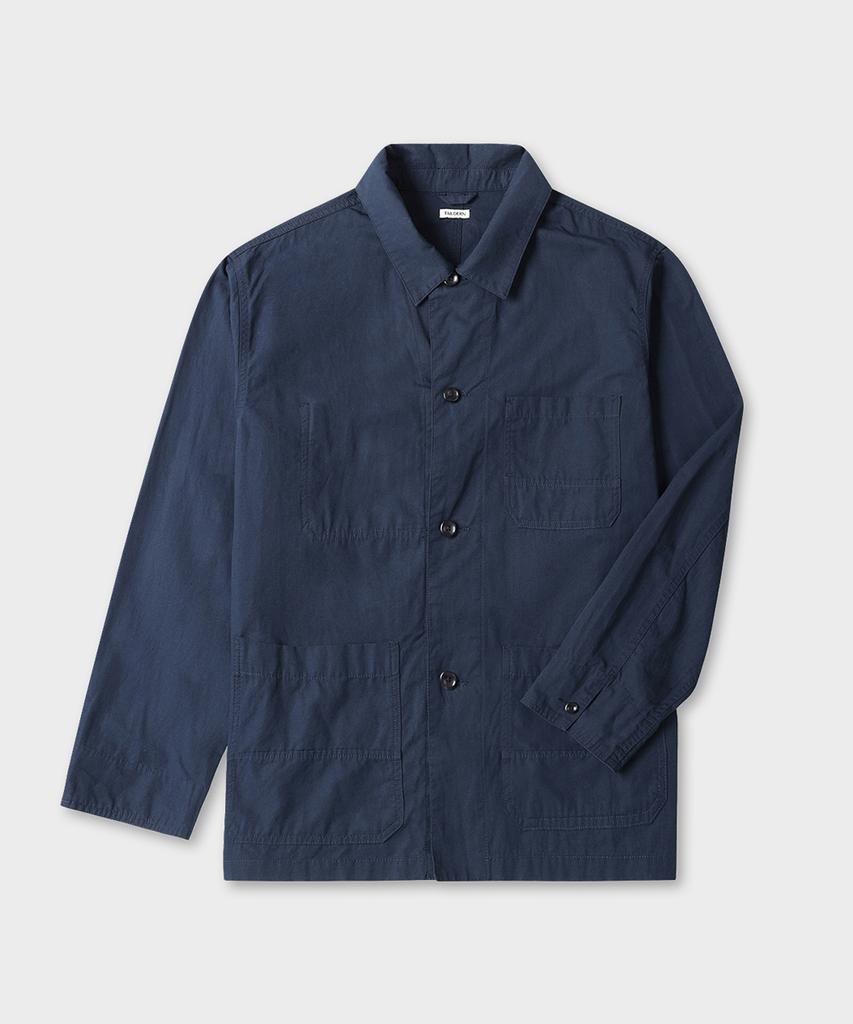 TAILDERN Bill Chore Jacket Cotton Linen Navy