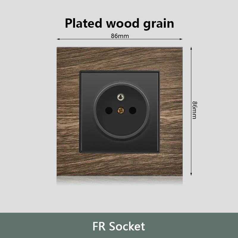 Настенный выключатель с рисунком под дерево, 18 Вт, быстрая настенная розетка типа C 220 В, европейская электрическая розетка EU FR с зарядным устройством USB