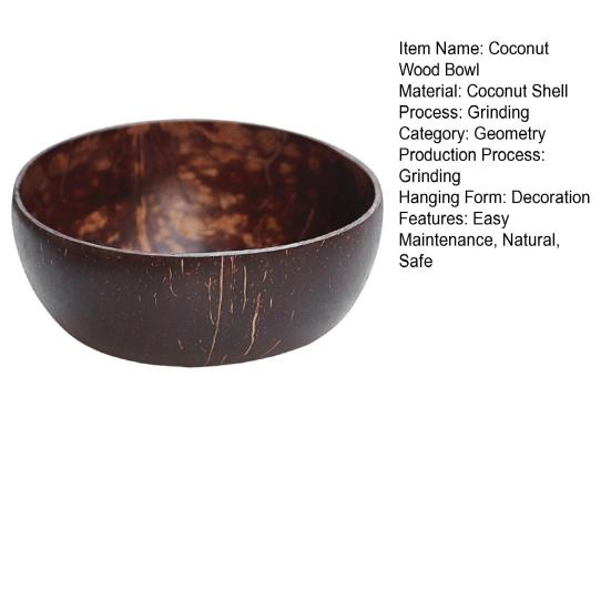 Миска из кокосового дерева Веганский подарок из натуральной скорлупы кокоса Смузи Асаи Будда-боулы Деревенские сервировочные миски Легко чистить