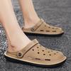 Summer Thick-soled Heightening Rubber Sandals Couple Bag Head Slippers Casual Trend Hole Shoes Latex Men's Beach Shoes