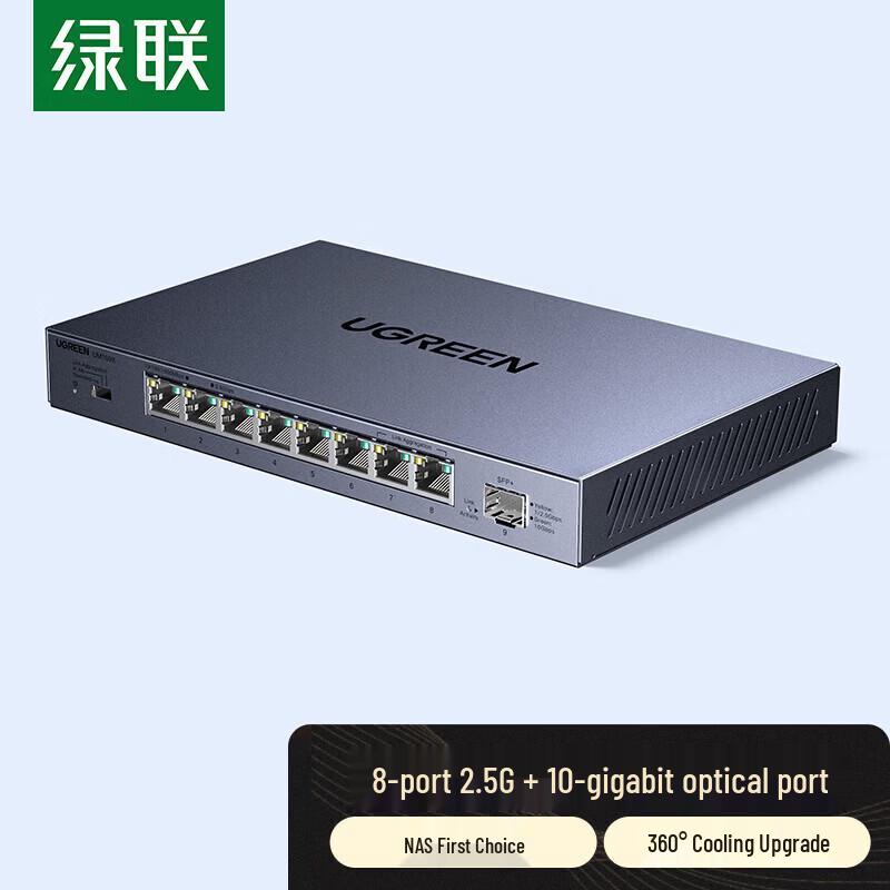 Ugreen 2.5G Network Switch 8-Port with 10G SFP+ Uplink