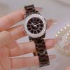 New Fashion Women Quartz Watch Ceramic Strap Clock Silver Diamond Wristwatch for Girl Student Relogio Feminino Dress Gifts