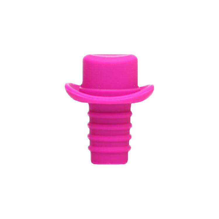 1PC Silicone Bottle Stopper For Bottles Cap Wine Cork Wine Pourer Stopper Silicone Caps Cute Top Hat Fresh-keeping Gel Cork Bar