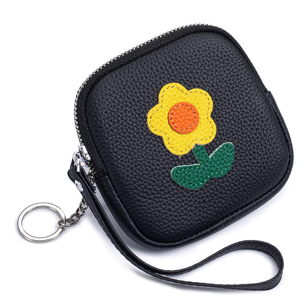 Multifunctional Mini Lipstick Bag with Keychain Earphone Storage Bag Small Flower Wallet  For Mom