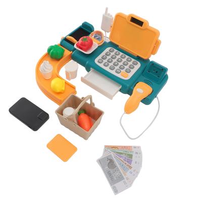 Игрушечная касса для детей со сканером, набор продуктов для игры, игрушечный калькулятор, кредитная карта, голосовое оповещение, игрушечная касса