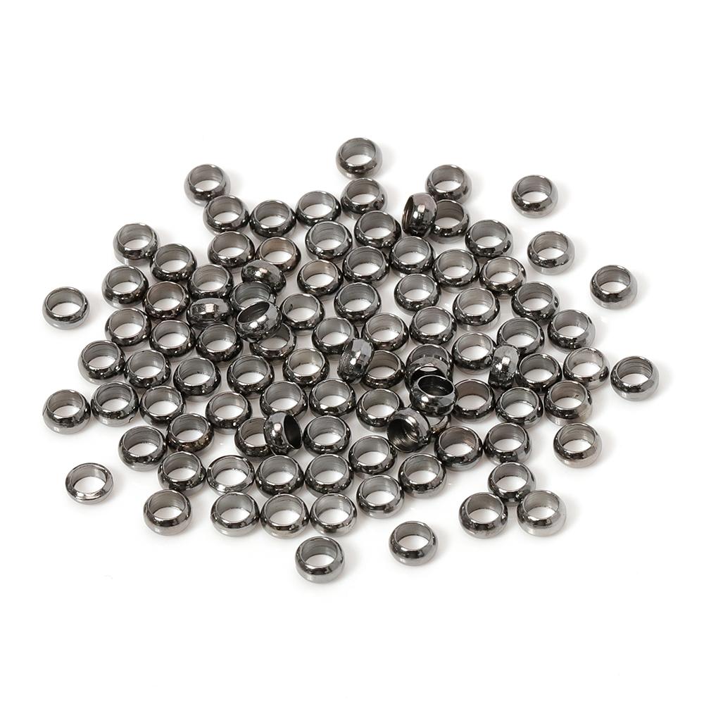 500pcs 2mm 3mm 3.5mm 4mm Big Hole Beads Copper Ball Crimp End Stopper Spacer Beads for Jewelry Making Findings DIY Supplies