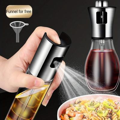 Бутылка для распыления масла из нержавеющей стали 304, стеклянная бутылка для приготовления пищи, кухни, ресторана, идеально подходит для здоровой готовки и выпечки