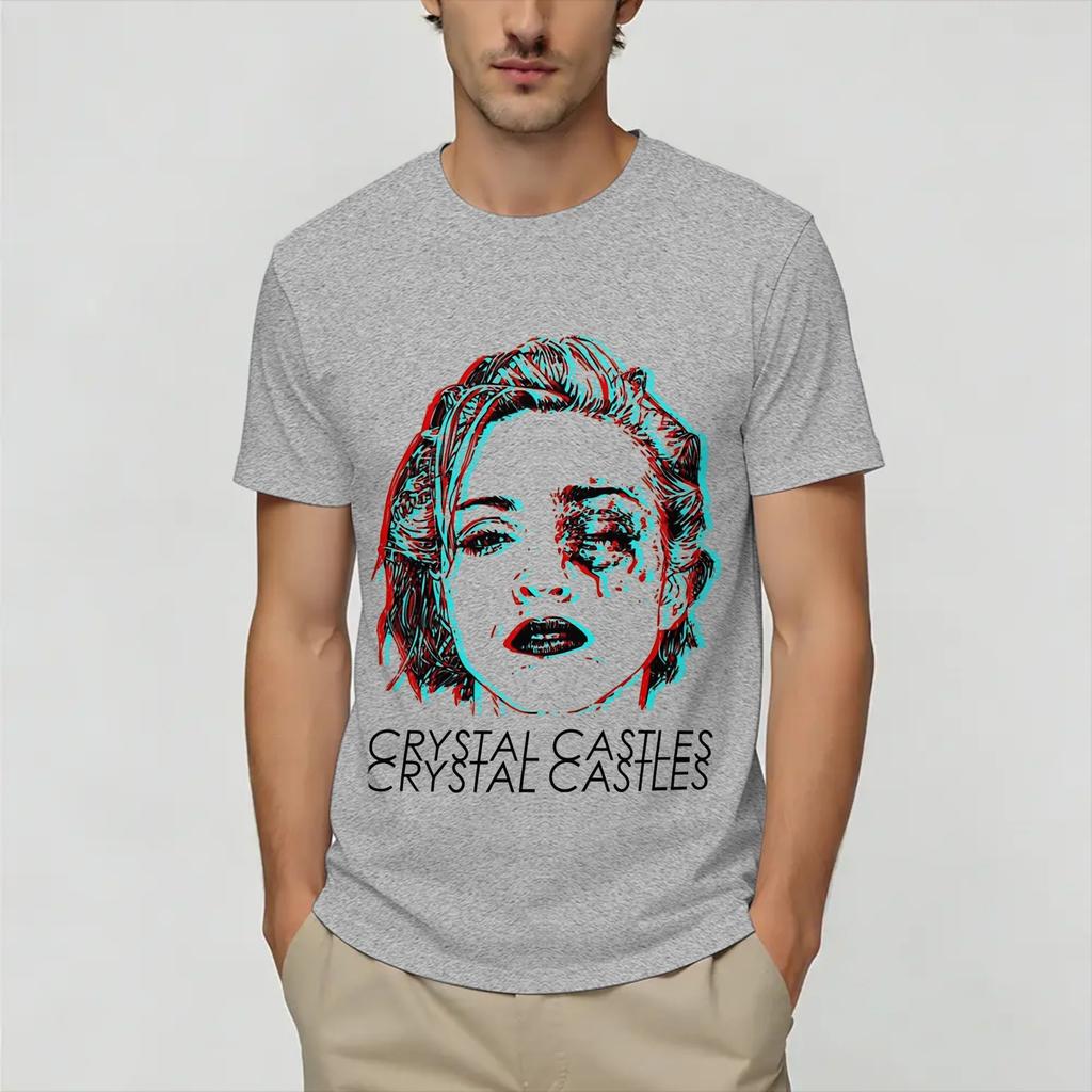 Crystal Castles T Shirt Unisexs Cotton Casual TShirt Crew Neck Tees Short Sleeve Clothes Adult