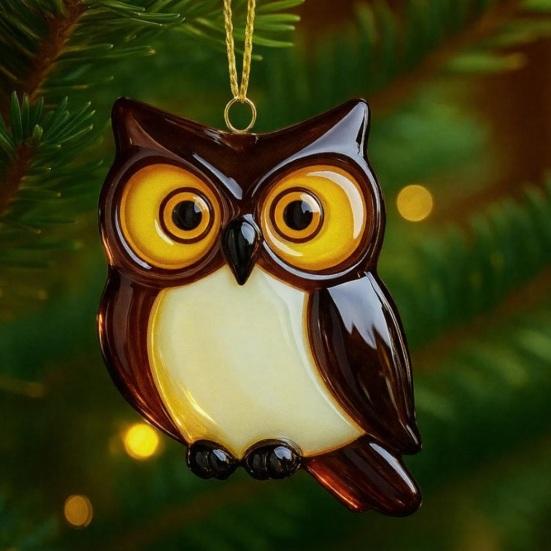 Рождественские Птицы Украшение Пластиковый Колибри Малиновка Сова Сойка Зимородок Елка Подвесные Украшения Памятные Подарки для Любителей Птиц Природа