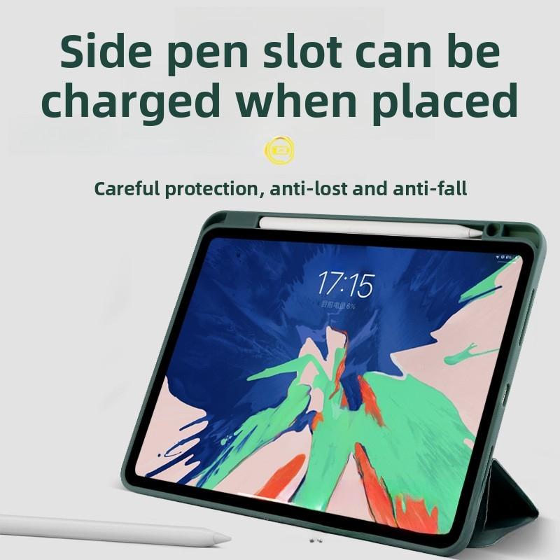 Защитный чехол для iPad Pro11 с правым слотом для стилуса, кожаный чехол для планшета Air 5/6-го поколения 10,2 дюйма, мягкий