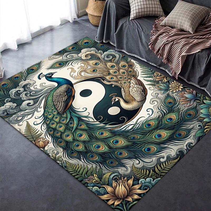 2025 New Peacock Carpet Rug for Living Room Bedroom Home Sofa Decoration,Kids play Non-slip Floor Mat119