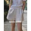 Женские льняные шорты Basic House с широкими штанинами и кулиской