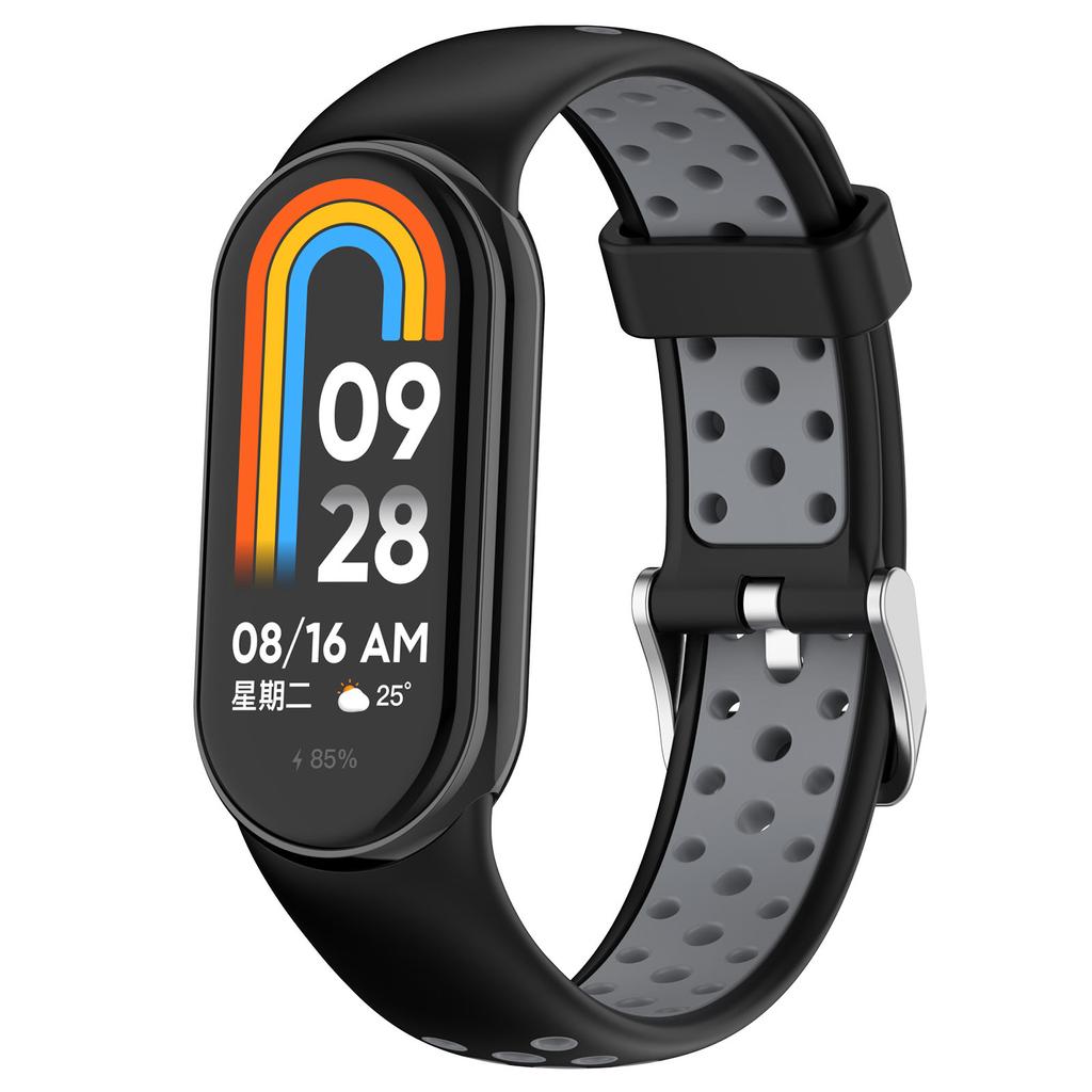 For Xiaomi Smart Band 9 NFC/9/8 NFC/8 Silicone Watch Band Dual Color Adjustable Wrist Strap