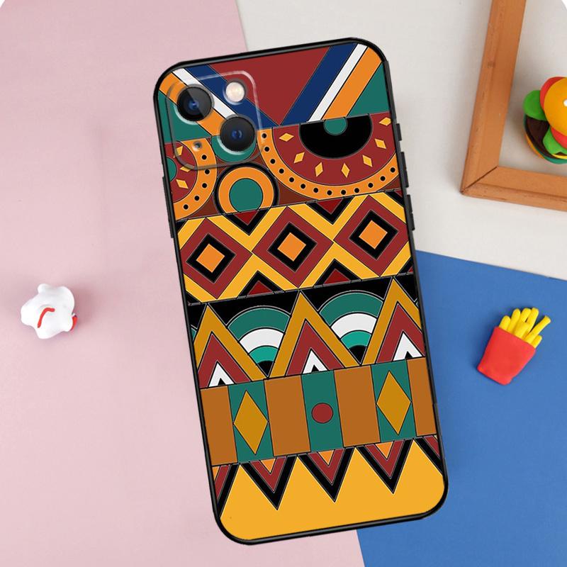 Чехол для телефона с принтом африканской ткани для iPhone 16 Pro Max 11 12 13 Mini 14 15 Pro Max XR 16e 15 16 Plus Защитный корпус