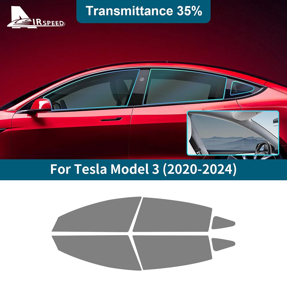 Car Side Window Solar UV Protector Summer Tint Film For Tesla Model 3 2018 Highland 2024 Accessories