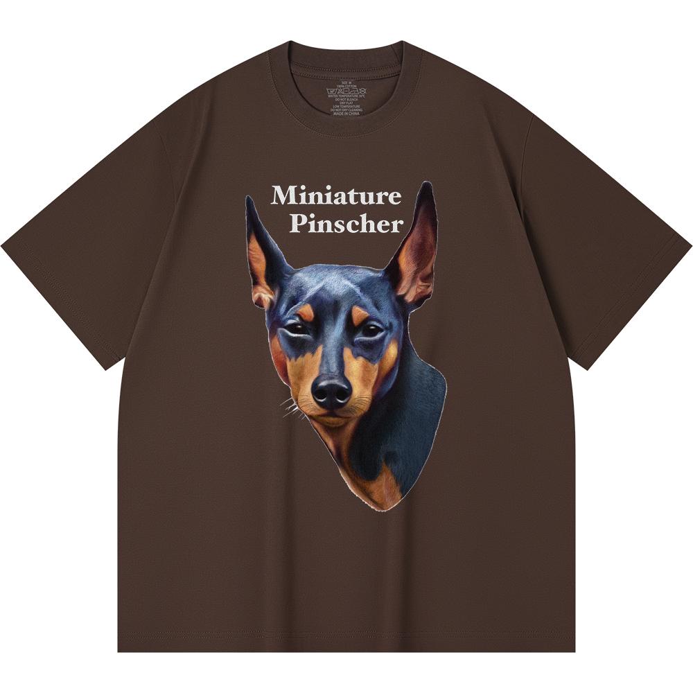 Футболка из 100% хлопка плотностью 230 г/м2 с принтом миниатюрного пинчера, забавная футболка из чесаного хлопка в стиле Харадзюку
