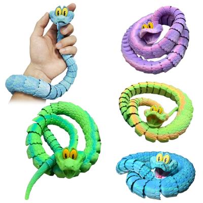 3D-печатная фигурка змеи с подвижными суставами, фигурка змеи, шарнирная модель животного, игрушка для домашнего офиса, книжной полки, украшения рабочего стола, орнамент