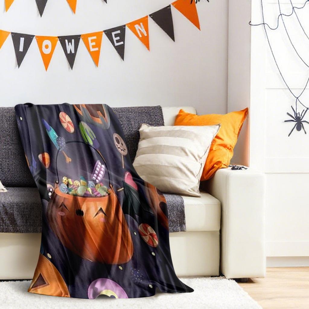 Halloween Fleece Digital Printing Comfortable And Soft Warm Double-sided Plush Small Coverlet Conditioning Blanket Sofa Blanket