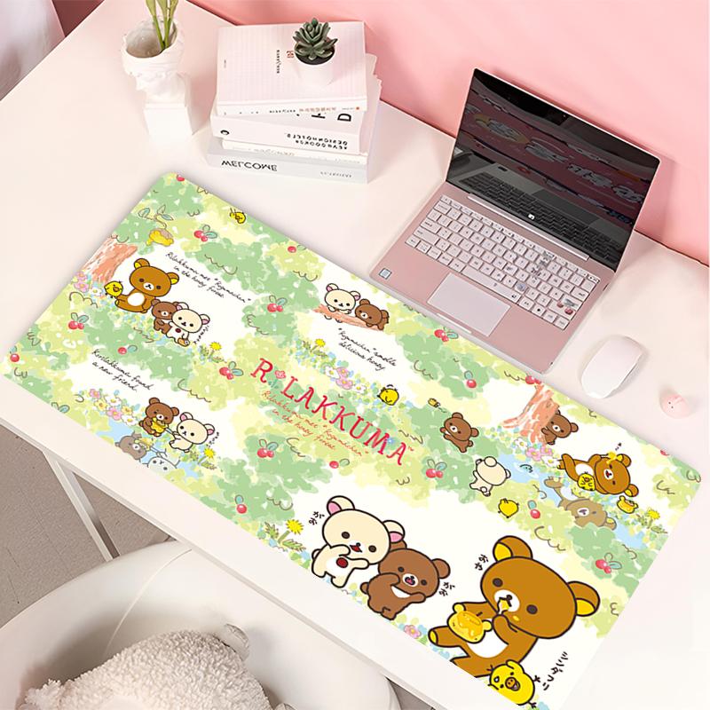 Розовая подставка под мышь Rilakkuma Кавайная XXL подставка под мышь Фиолетовая x Офисные принадлежности Настольный коврик Милый коврик для стола Индивидуальный защитный коврик для стола