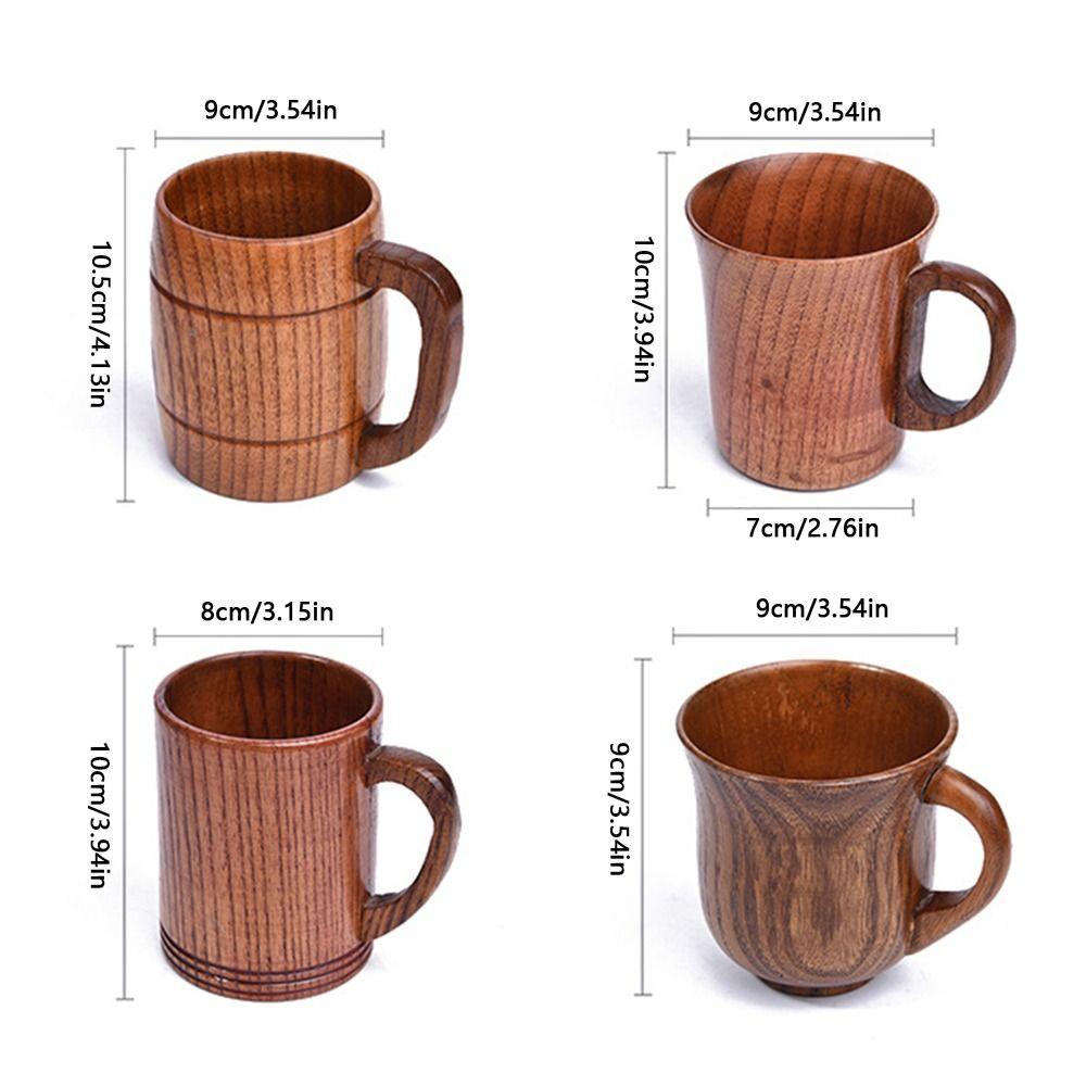 Japanese Style Wooden Tea Cup Handmade Wine Mug Cup Gift Drinking Cup Restaurant