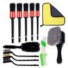 1 Набор щеток для чистки автомобиля, моющая перчатка, полотенце, губка для автомобиля, кожа, вентиляционные отверстия, инструменты для чистки дисков, набор щеток для детализации
