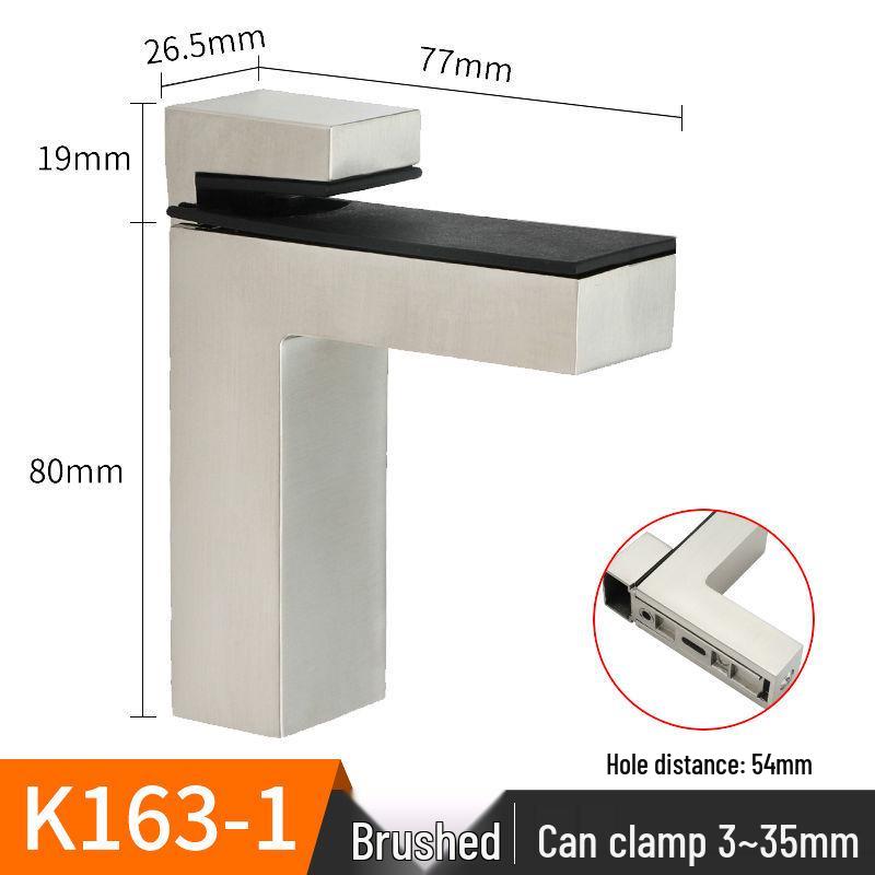 Adjustable Zinc Alloy Glass Clip Holder for Shelves - Furniture Accessory