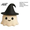 Small Halloween Presents for Kids Ghost Ornament, with Wizard Hat, 3D Printed Cute Figurines, Creative PLA Ornaments Compact Matte Desktop Statues,
