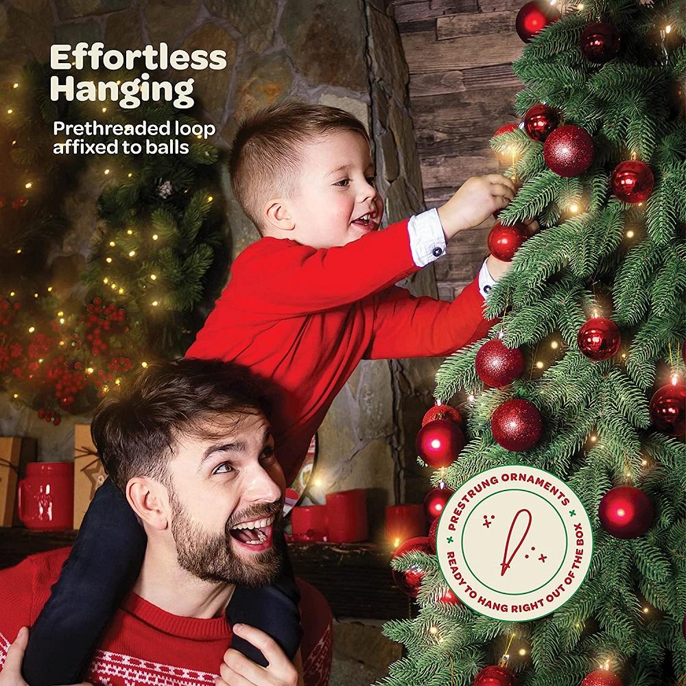 24 шт. Красные шары Орнамент Украшение для рождественской елки Подвесной глобус Декор 6 см Новые