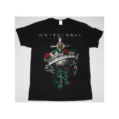 Men's White Snake Band "Uneasy Heart" David Coffdale T-Shirt - Band Print Short-Sleeve Tee, Casual Round Neck, S-3XL Sizes, Machine Washable for -