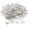 50 Sets Metal Eyelets with Washers for Crafts Garment Accessories Silver