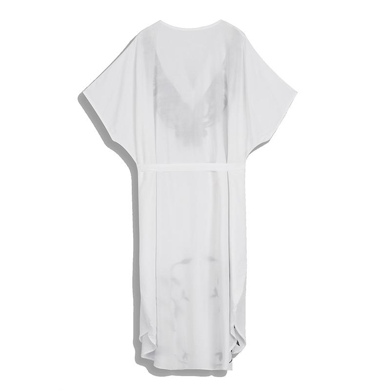 EDOLYNSA Sexy Kaftan Dress Women Plus Size Beach Wear 2023 Bohemian Tie Dye Striped Bikini Cover-ups Long Tunic Swim Suit Cover Up Q1517