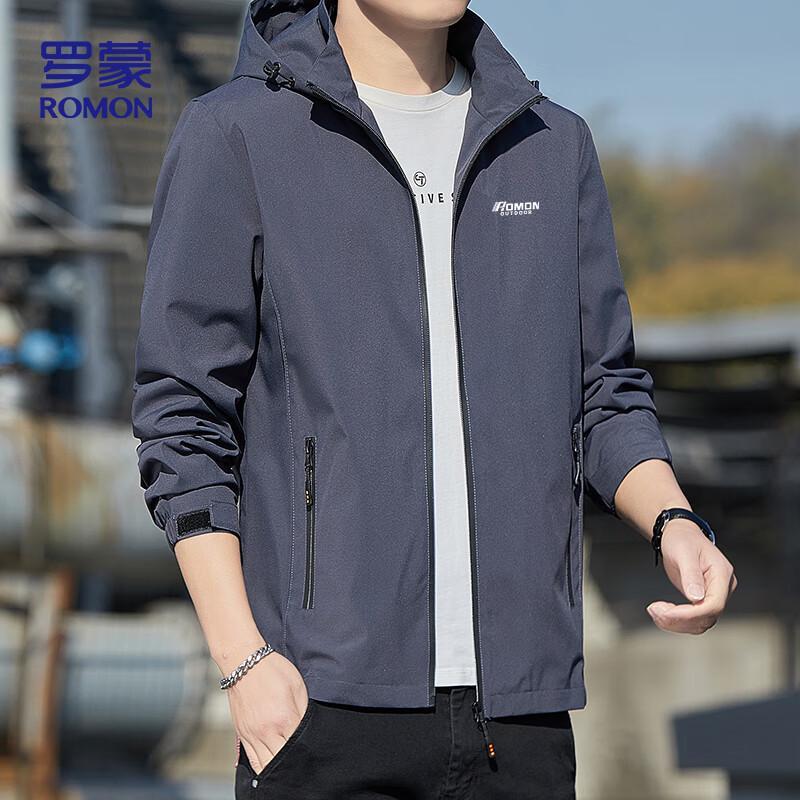 ROMON Men's Hooded Business Casual Jacket MK11
