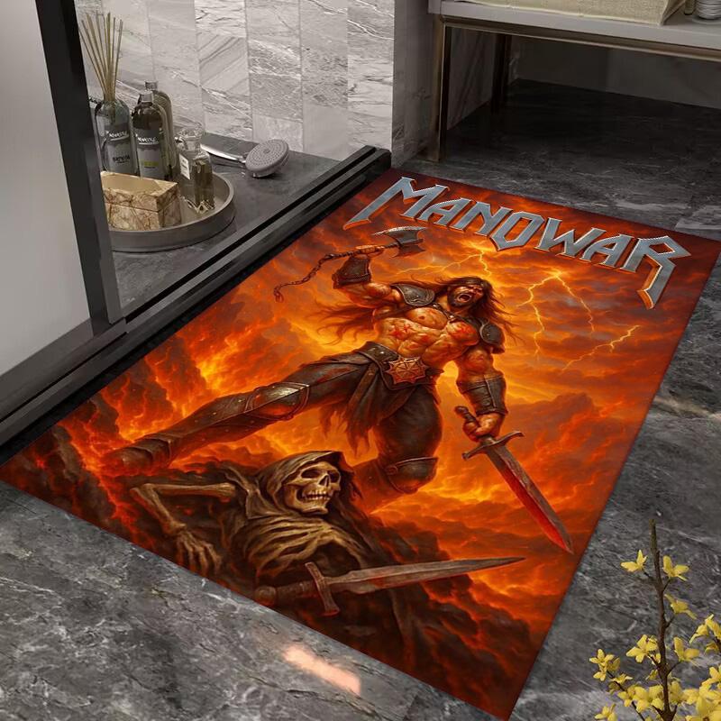 Manowar: Warrior's Fury carpet Home Decor printing Doormat Office chair cushion Bathroom mat
