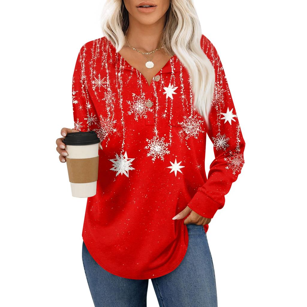 Women's Retro Printed Fashionable Long-sleeved Top