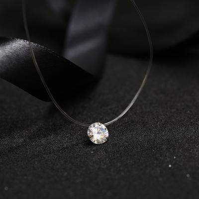 1 шт., невидимый кулон, прозрачная леска, ожерелье, женская цепочка на ключицу