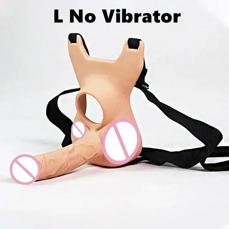 Wearable Vibrators 3 Size Dildo for Panties Double Penetration Penis Anal Toy Butt Plug for Women Man Adjustable Strap Silent