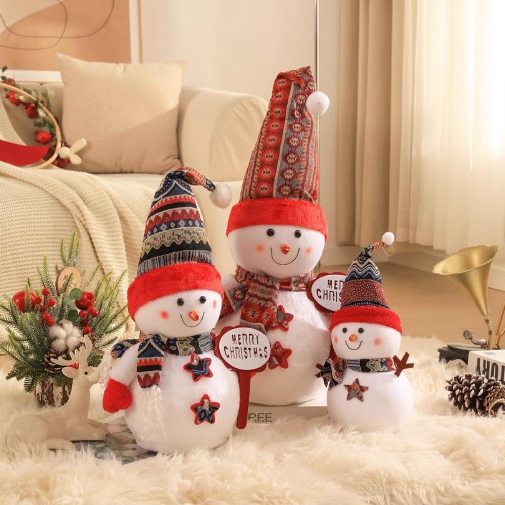 Мультяшный снеговик, плюшевая игрушка, с шарфом, снеговик, мягкие куклы, рождественский снеговик, плюшевая кукла, сувениры для вечеринки