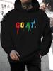 Новая унисекс толстовка GOAT с принтом букв 2025 - Осенне-зимний повседневный вязаный пуловер с капюшоном на шнурке, стандартный крой, 100% полиэстер, с длинным рукавом, с капюшоном Sw
