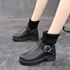 Fashion Knit Socks Boots for Women Wool Elastic Mouth Designer Short Boots Fashion Ladies Casual Shoes Leather Women's Platform Boots