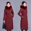Middle-aged and Elderly Plus Fertilizer Plus Size Cotton-padded Jacket Women's Winter Long Section Over The Knee Thick Coat