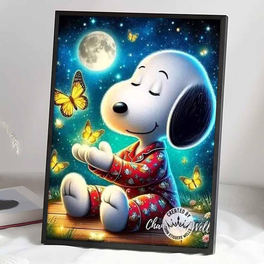 5D DIY Diamond Art Painting Kits for Adults, Dreaming Puppy Full Round Crystal Diamond Kits for Beginner for Home Wall Decorate