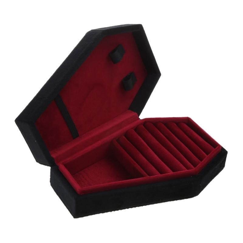 Necklace Earring Display Case Ring Holder Coffin Shape Jewelry Display Box