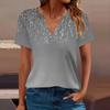 Women's T Shirt Tee Printed Short Sleeve Daily Weekend Fashion Basic V Neck Regular Top