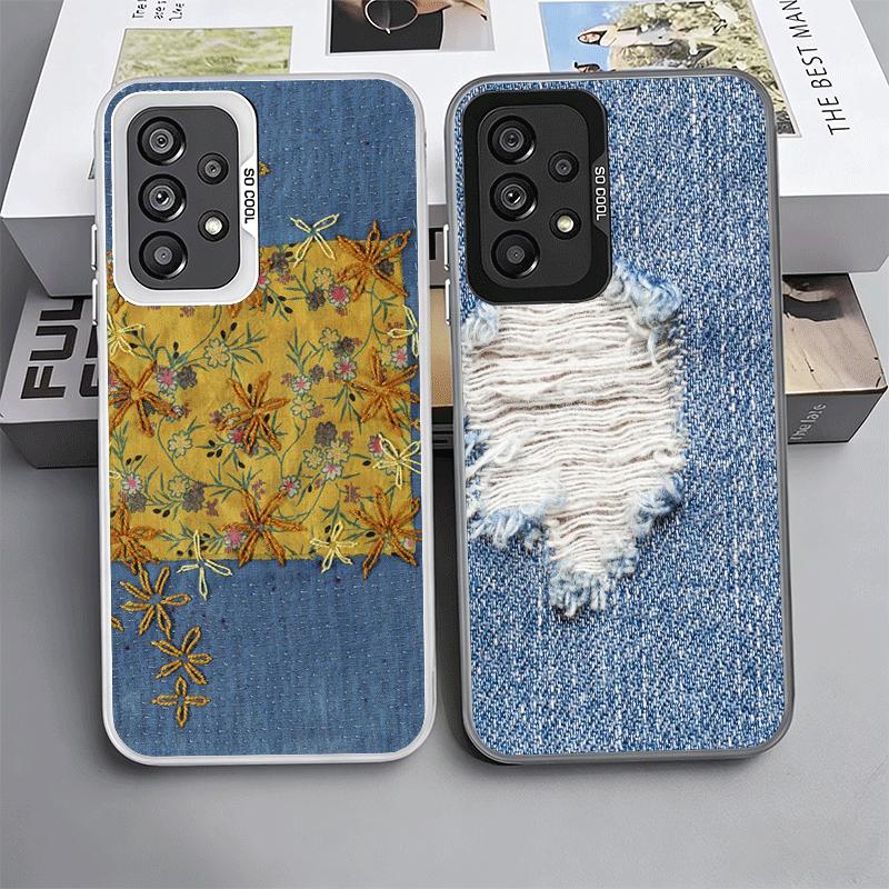 Retro Denim Pattern Soft Phone Case for Samsung A17 A16 A15 A14 A13 A57 A56 A55 A54 A53 A37 A36 A35 A34 A33 A26 A25 A24 A23 A52