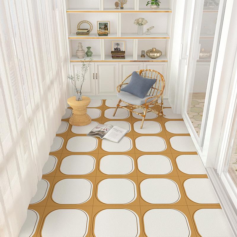 Simple Style Balcony Waterproof Floor Mat Stain and Oil Resistant Kitchen Carpet Large Area PVC Leather Rugs Home Washable Rug