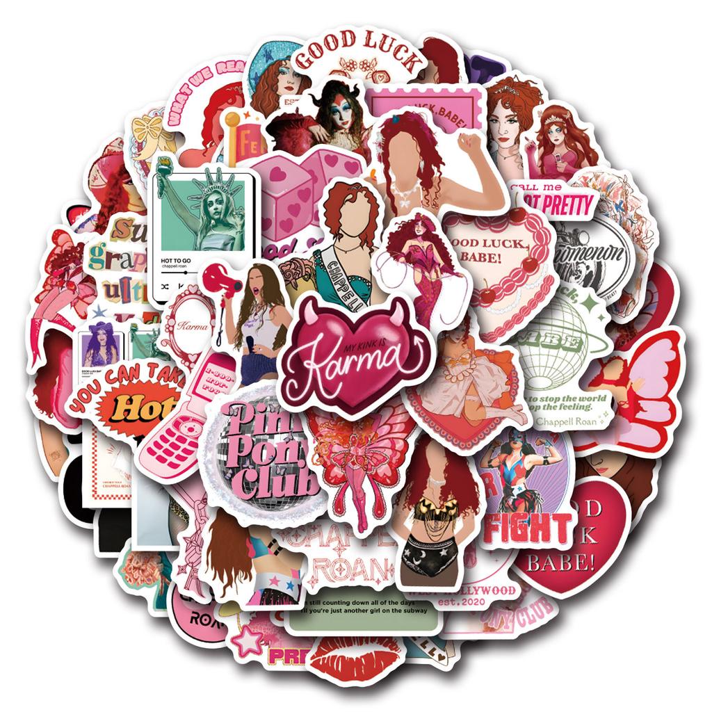 10/55 шт. наклеек Chappell Roan GOOD LUCK BABE водонепроницаемые наклейки своими руками для стакана с водой ноутбука скрапбука блокнота дневника наклейки